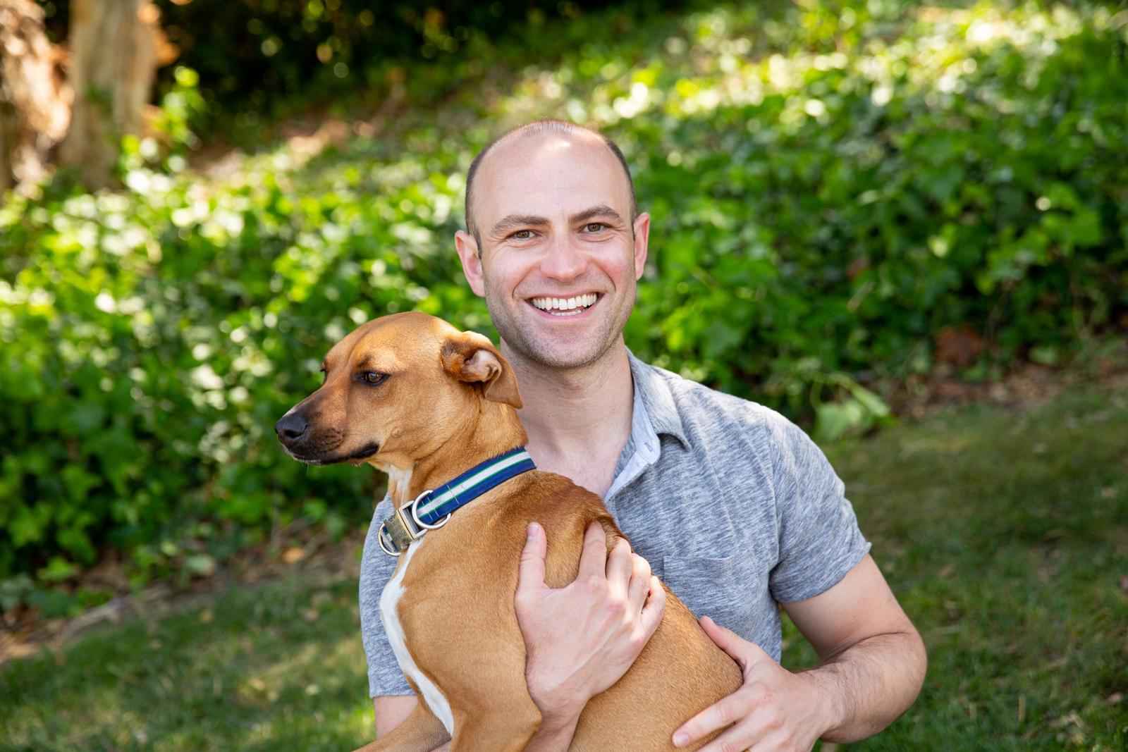 Pet parent with his dog